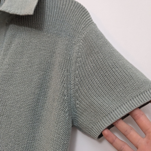 Haven Well Within Sage Green Knit Organic Cotton Johnny Collar Maxi Dress S - Picture 7 of 9